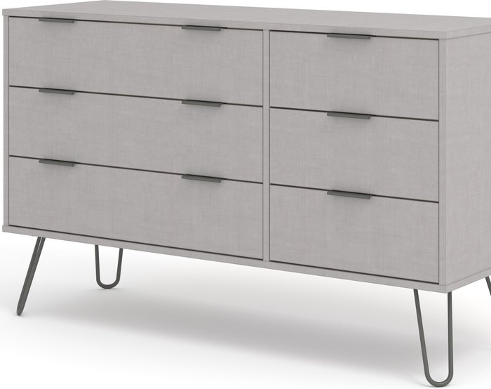 The Range | Core Products Core Products Augusta 3+3 Drawer Wide Chest Of Drawers Grey Core Products Core Products Augusta 3+3 Drawer Wide Chest Of Drawers Grey