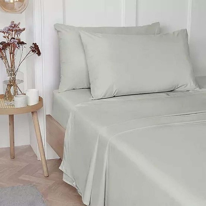 The Range | Vantona Luxury Cotton Plain Dyed Fitted Sheets 180 TC - Silver / Super King Vantona Luxury Cotton Plain Dyed Fitted Sheets 180 TC - Silver / Super King