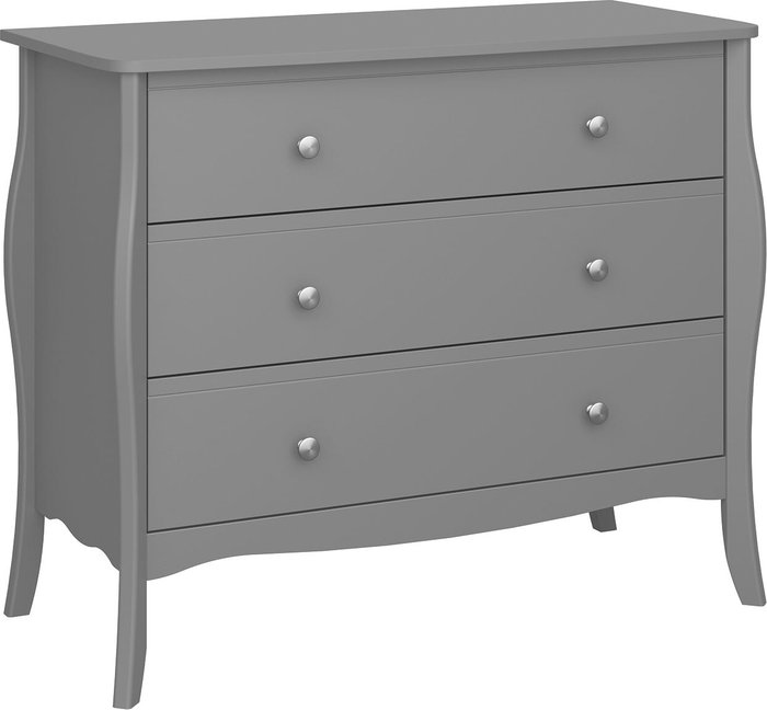 The Range | Baroque 3 Drawer Wide Chest Grey Baroque 3 Drawer Wide Chest Grey