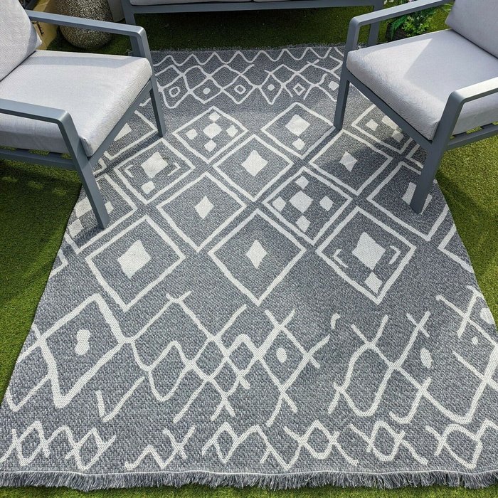The Range | The Rug Wholesaler Moroccan Grey Indoor Outdoor Rug - Gala - Grey / 160cm The Rug Wholesaler Moroccan Grey Indoor Outdoor Rug - Gala - Grey / 160cm