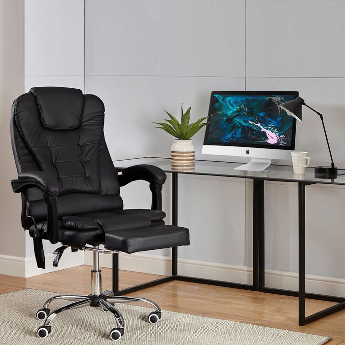 The Range | Neo Neo Gaming Computer Recliner Massage Chair With Footrest - Black Neo Neo Gaming Computer Recliner Massage Chair With Footrest - Black