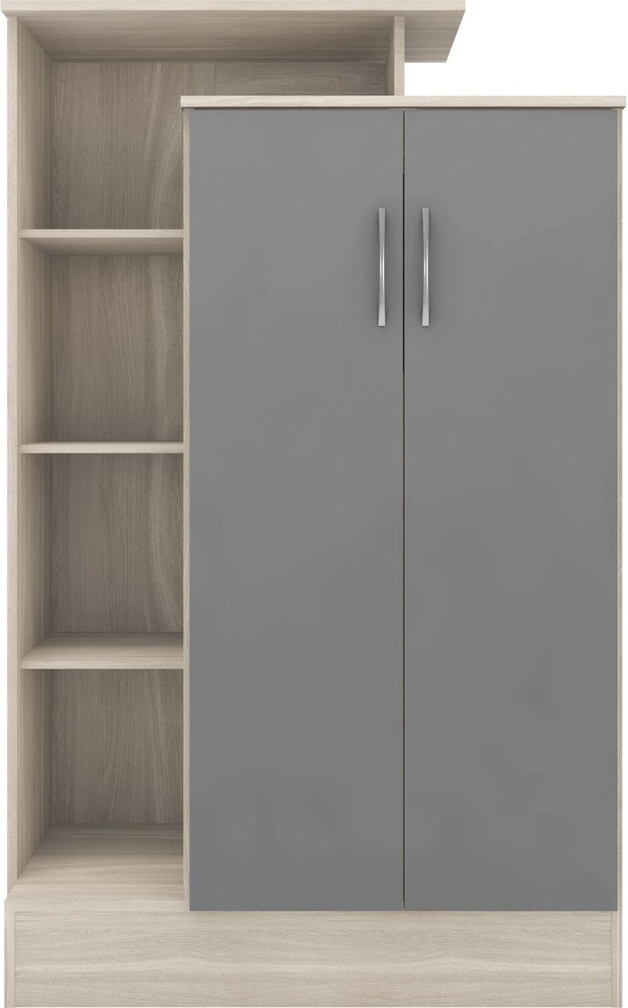 The Range | Seconique Nevada Petite Open Shelf Wardrobe - Grey Gloss, Light Oak / Grey Gloss, Light Oak Seconique Nevada Petite Open Shelf Wardrobe - Grey Gloss, Light Oak / Grey Gloss, Light Oak