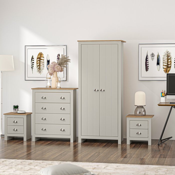 The Range | Lexington Two Door Wardrobe - Grey Lexington Two Door Wardrobe - Grey