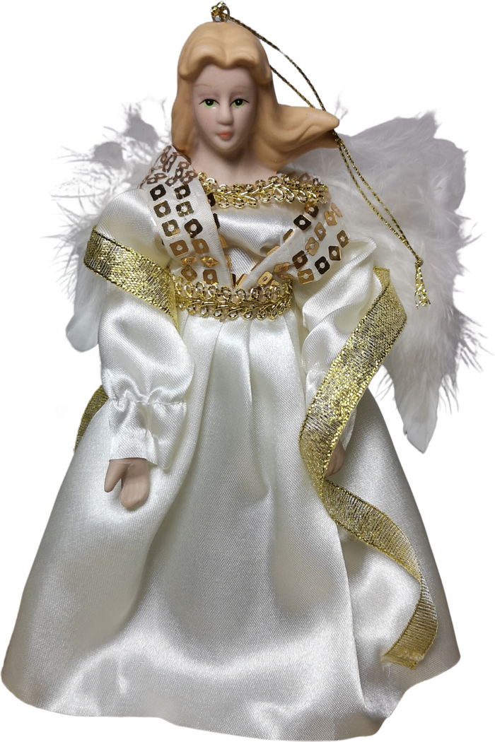 The Range | Samuel Alexander Premier Tree Topper Angel Christmas Decoration in Ivory and Gold - Ivory Gold Samuel Alexander Premier Tree Topper Angel Christmas Decoration in Ivory and Gold - Ivory Gold