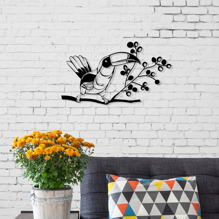 The Range | Decortie Toucan Theme Wall Art Metal Decorative Object - Black - Black Decortie Toucan Theme Wall Art Metal Decorative Object - Black - Black