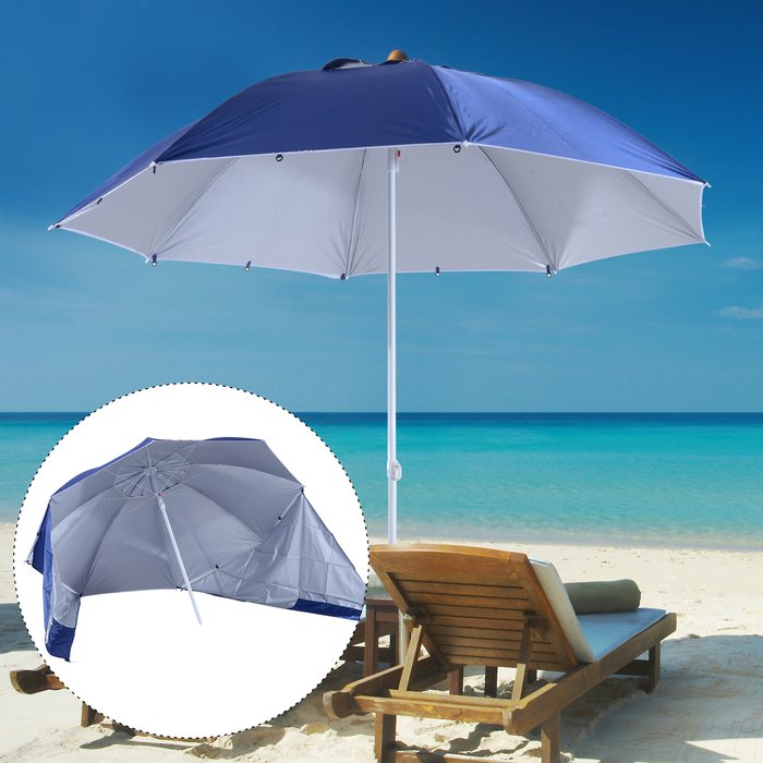 The Range | Outsunny Outsunny 2 in 1 Beach Parasol Canopy (base not included) - Blue Outsunny Outsunny 2 in 1 Beach Parasol Canopy (base not included) - Blue