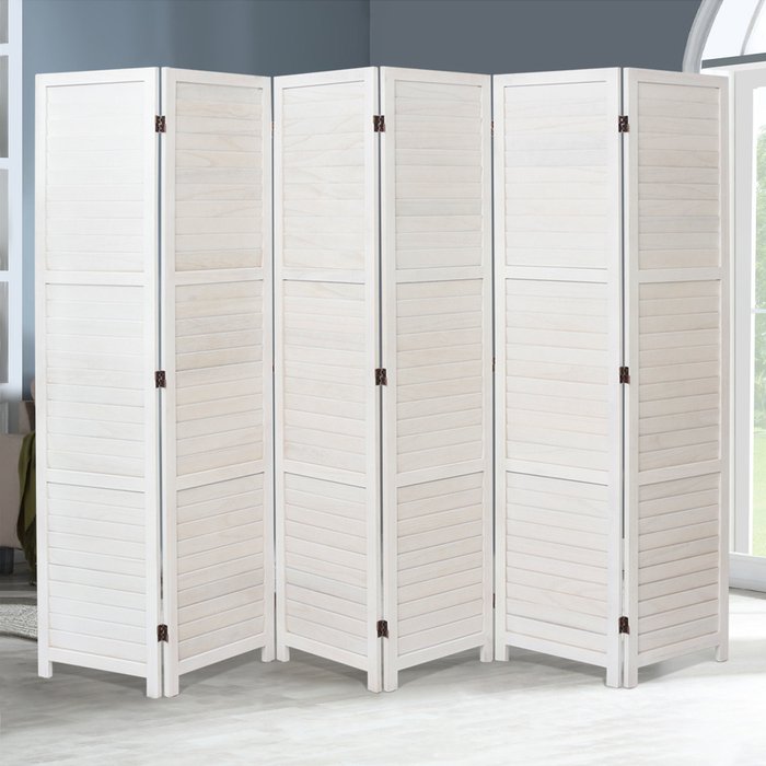 The Range | Livingandhome Solid Wood Room Divider - White / 240cm / White / 9kg Livingandhome Solid Wood Room Divider - White / 240cm / White / 9kg