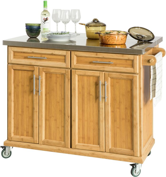 The Range | SoBuy SoBuy Extendable Kitchen Storage Trolley Island - Brown SoBuy SoBuy Extendable Kitchen Storage Trolley Island - Brown