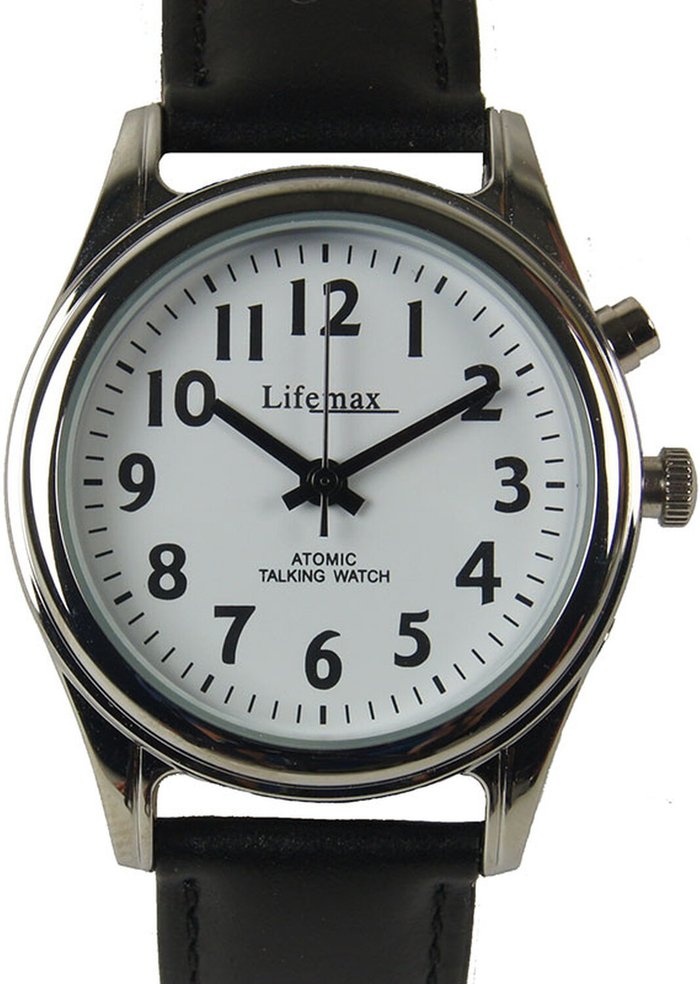 The Range | Lifemax LifeMax RNIB Talking Atomic Watch - Silver with Black Strap Lifemax LifeMax RNIB Talking Atomic Watch - Silver with Black Strap