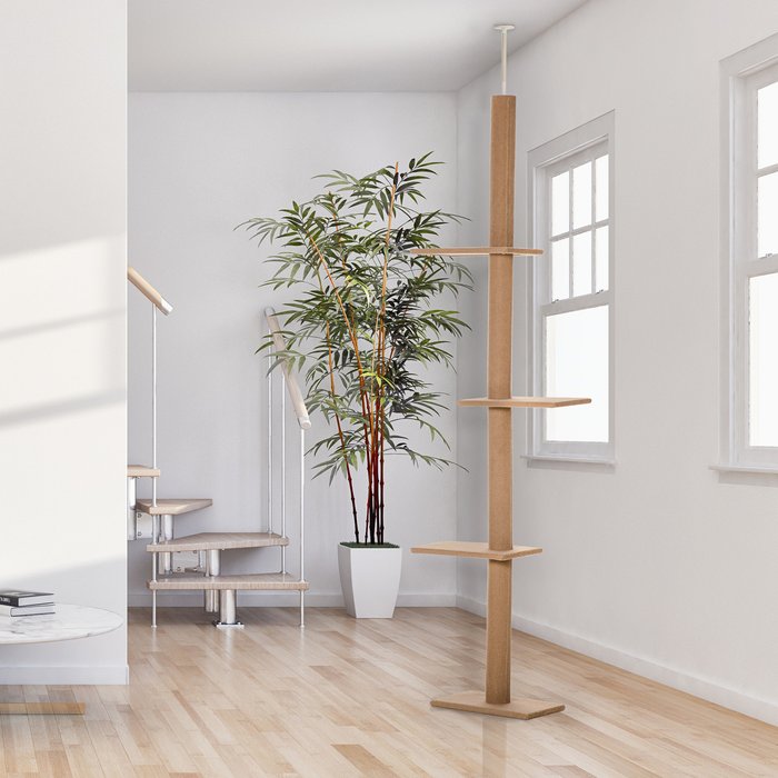 The Range | PawHut Pawhut 260cm Floor To Ceiling Cat Tree W/ 3 Perches Kitten - Brown PawHut Pawhut 260cm Floor To Ceiling Cat Tree W/ 3 Perches Kitten - Brown