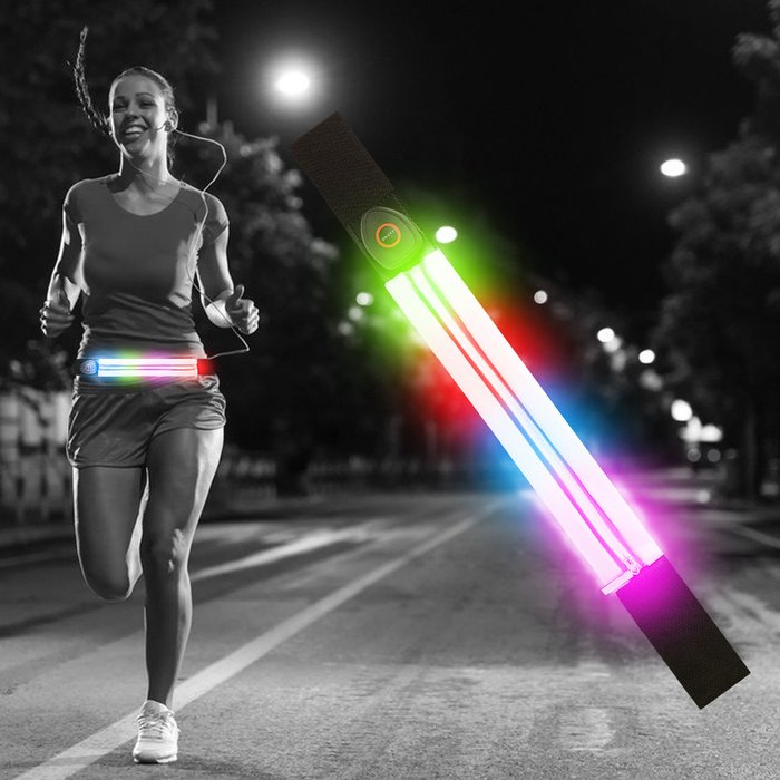 The Range | Ultra Lightweight LED Running Belt USB Rechargeable Waistpack - Multicoloured Ultra Lightweight LED Running Belt USB Rechargeable Waistpack - Multicoloured