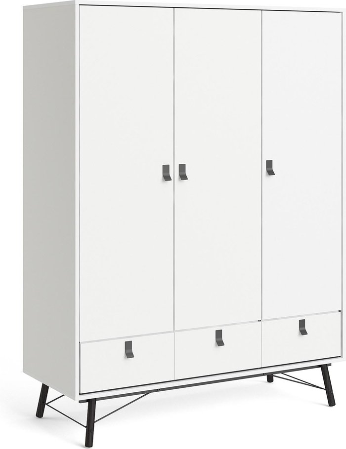 The Range | Ry Ry Wardrobe 3 Doors And 3 Drawers In Matt White Ry Ry Wardrobe 3 Doors And 3 Drawers In Matt White