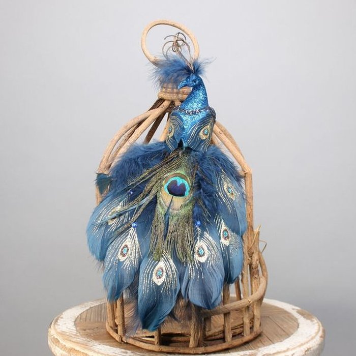 The Range | Kingsbury Gifts Decorative Peacock Bird with Clip - Blue Kingsbury Gifts Decorative Peacock Bird with Clip - Blue
