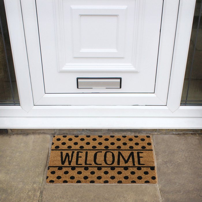 The Range | JVL JVL Eco-friendly Latex Backed Coir Door Mat, Welcome Spots JVL JVL Eco-friendly Latex Backed Coir Door Mat, Welcome Spots