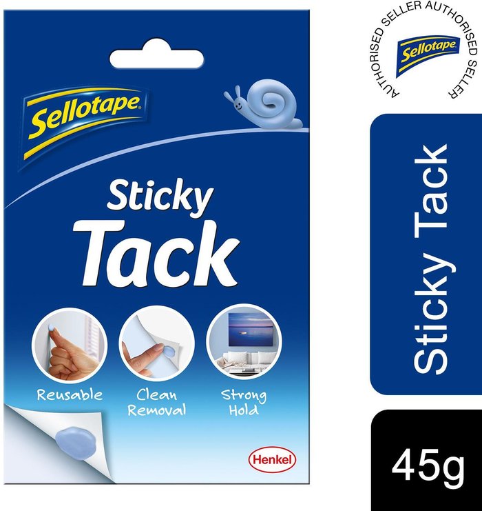 The Range | Sellotape Sellotape Re-usable Sticky Tack for Home and Office, 45g - Blue Sellotape Sellotape Re-usable Sticky Tack for Home and Office, 45g - Blue