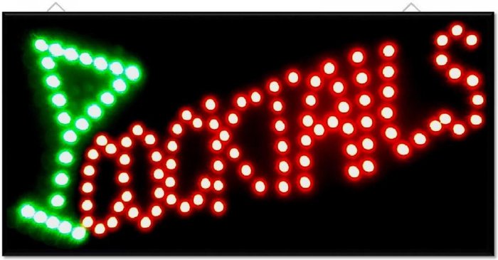 The Range | Gr8 Home Led Bar Sign Cocktail Drinks Pub Club Window Display Light - Black Gr8 Home Led Bar Sign Cocktail Drinks Pub Club Window Display Light - Black