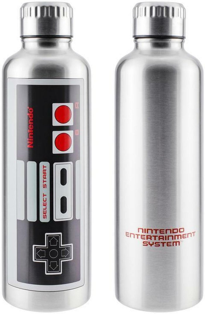 The Range | Nintendo Stainless Steel Water Bottle 500ml - Silver Nintendo Stainless Steel Water Bottle 500ml - Silver