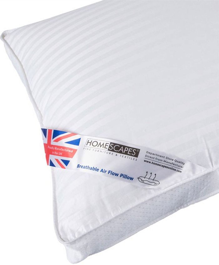 The Range | Homescapes Air Flow Pillow Super Microfibre Extra Fill, 48 x 74 cm - White Homescapes Air Flow Pillow Super Microfibre Extra Fill, 48 x 74 cm - White