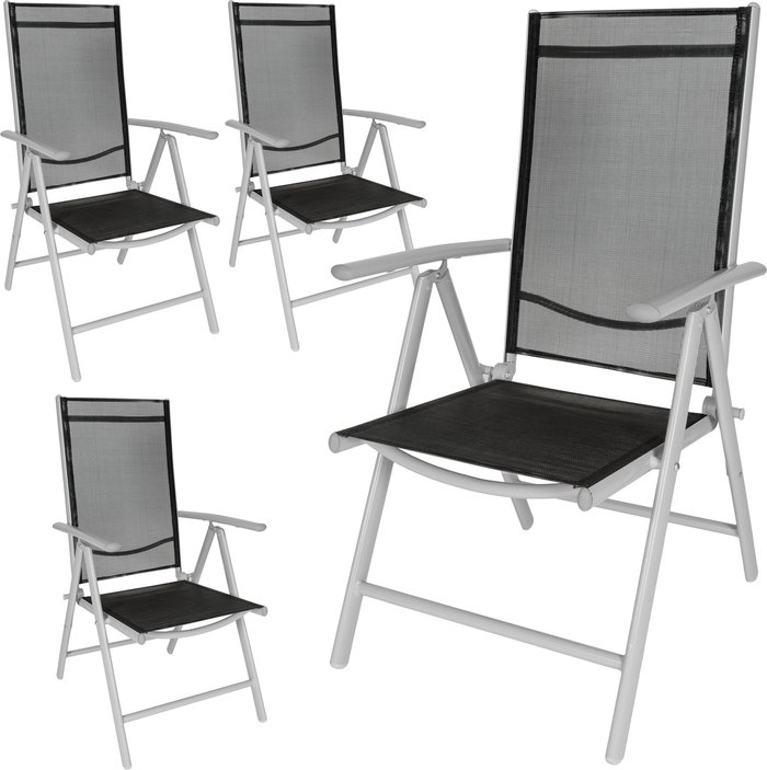 The Range | TECTAKE Tectake Folding Aluminium Garden Chairs Set Of 4 Silver TECTAKE Tectake Folding Aluminium Garden Chairs Set Of 4 Silver