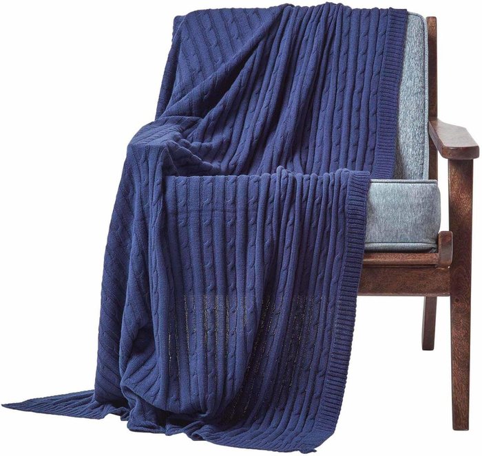 The Range | Homescapes Homescapes Cotton Cable Knit Throw - Navy Homescapes Homescapes Cotton Cable Knit Throw - Navy