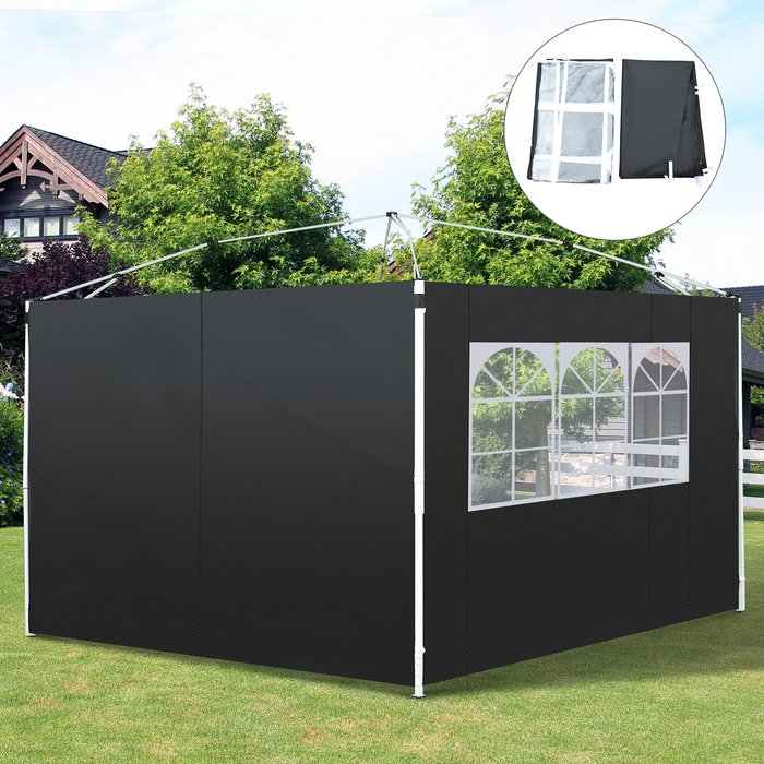 The Range | Outsunny 3m Gazebo Exchangeable Wall Panels - Black Outsunny 3m Gazebo Exchangeable Wall Panels - Black