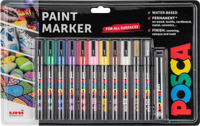 The Range | Posca Pack of 12 Posca Paint Markers Posca Pack of 12 Posca Paint Markers