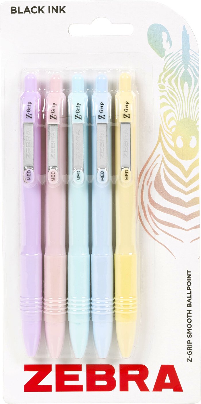 The Range | Zebra Pack of 5 Z-Grip Retractable Ballpoint Pens Zebra Pack of 5 Z-Grip Retractable Ballpoint Pens