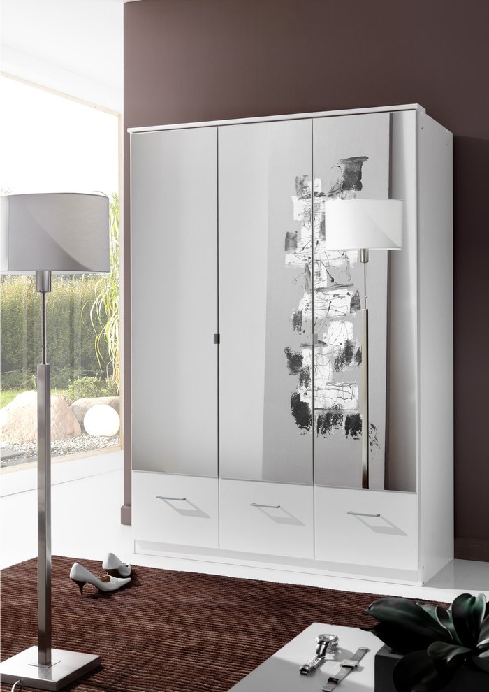The Range | Tjs Imago White 3 Door with Drawer Wardrobe - White Tjs Imago White 3 Door with Drawer Wardrobe - White