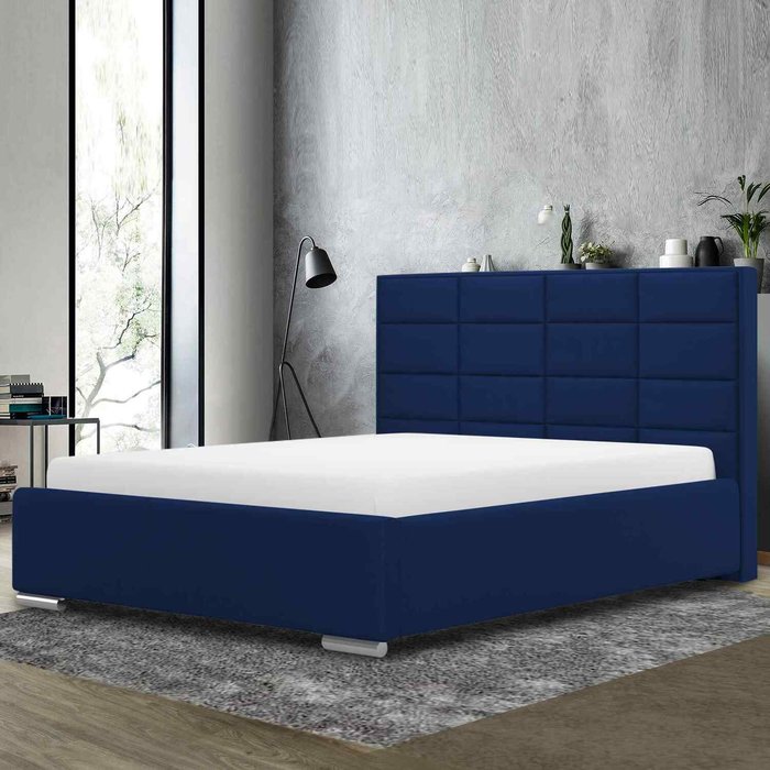 The Range | Tuanso Bed Super King Plush Velvet Blue Tuanso Bed Super King Plush Velvet Blue