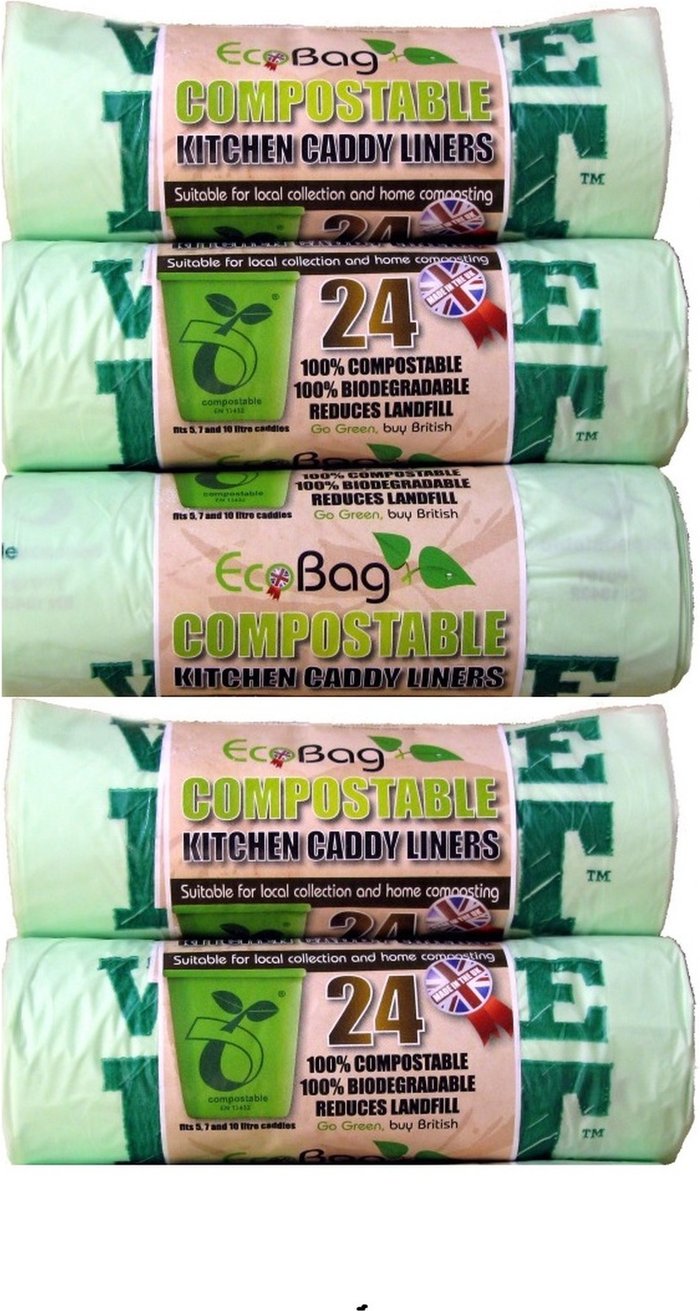 The Range | EcoBag Compostable Kitchen Caddy Liners x24 10L - Green / 5 / 750g EcoBag Compostable Kitchen Caddy Liners x24 10L - Green / 5 / 750g