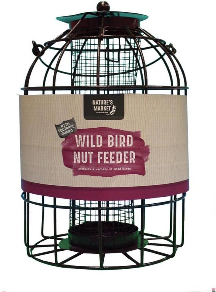 The Range | Samuel Alexander Natures Market Wild Bird Hanging Nut Feeder with Squirrel Guard - Green Samuel Alexander Natures Market Wild Bird Hanging Nut Feeder with Squirrel Guard - Green