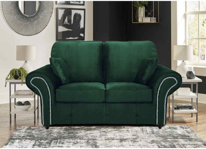 The Range | Simply Eleganza Oakana Luxury Plush Velvet 2 Seater Sofa - Green Simply Eleganza Oakana Luxury Plush Velvet 2 Seater Sofa - Green