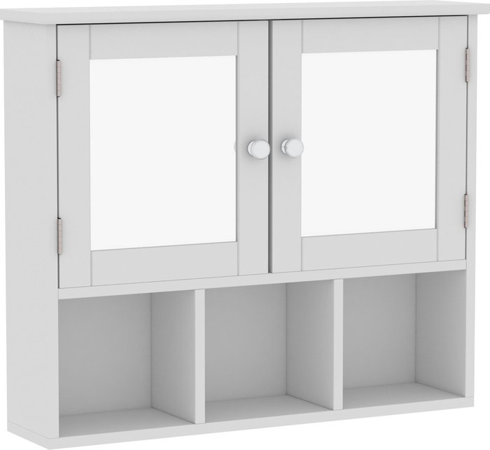 The Range | Priano 2 Door Mirrored Wall Cabinet - White - White Priano 2 Door Mirrored Wall Cabinet - White - White