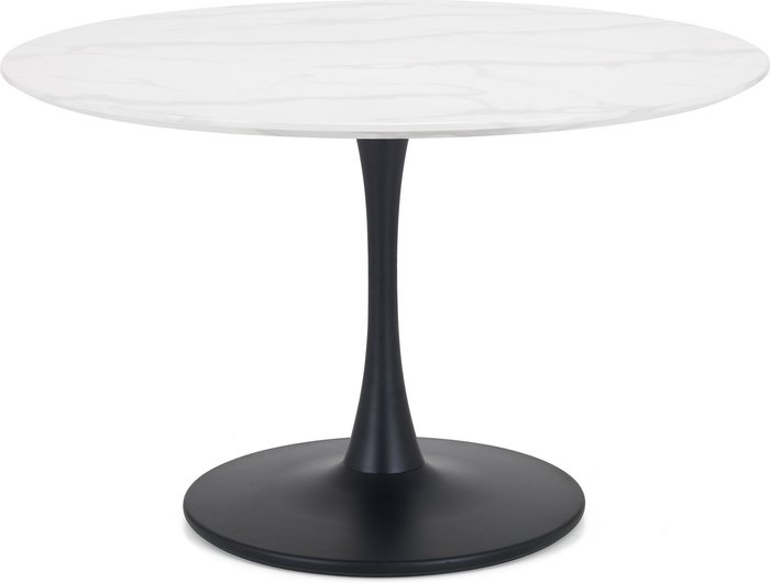The Range | Julian Bowen Holland Round Pedestal Table - White & Black Julian Bowen Holland Round Pedestal Table - White & Black