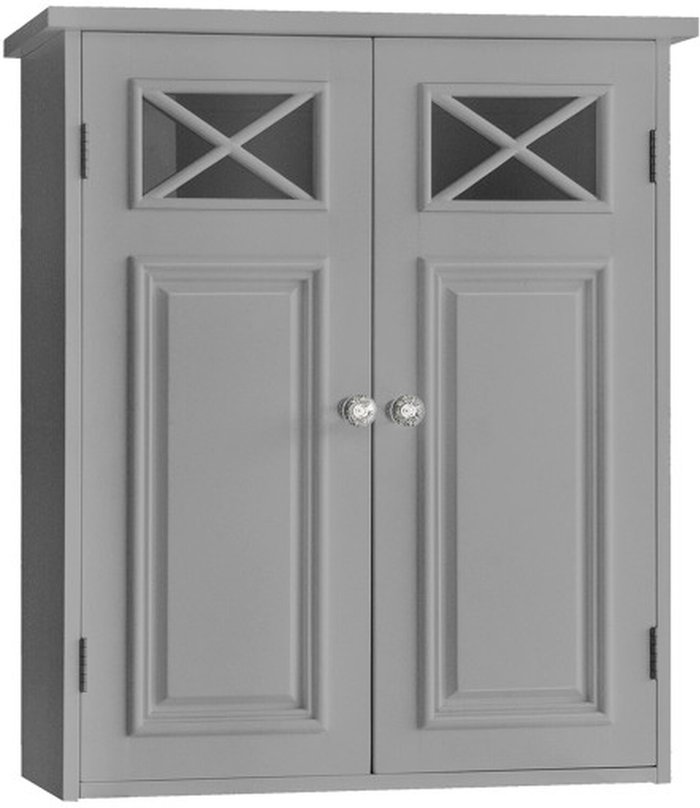 The Range | Teamson Home Teamson Home Dawson Double Door Bathroom Wall Cabinet - Grey Teamson Home Teamson Home Dawson Double Door Bathroom Wall Cabinet - Grey
