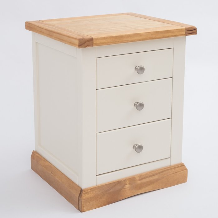 The Range | Cabinet Bits Trevi 3 Drawer Bedside Cabinet - White / Chrome Cabinet Bits Trevi 3 Drawer Bedside Cabinet - White / Chrome
