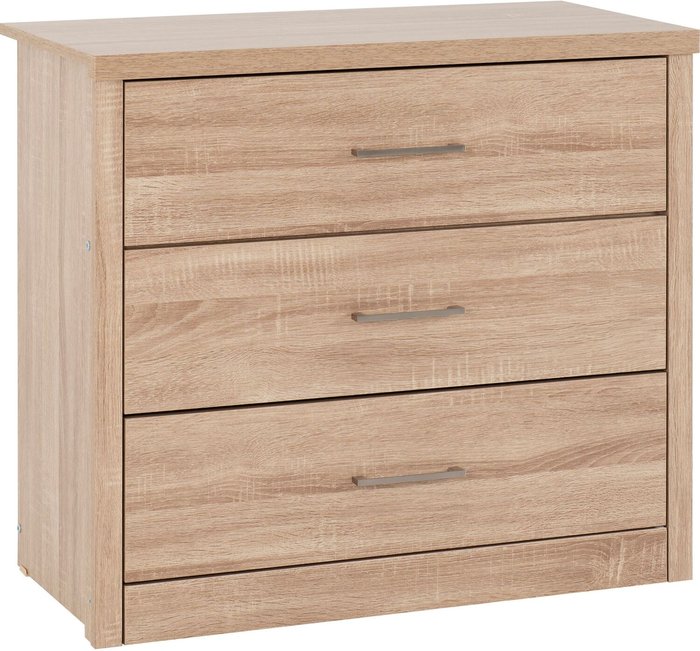 The Range | Seconique Lisbon 3 Drawer Chest - Light Oak Seconique Lisbon 3 Drawer Chest - Light Oak