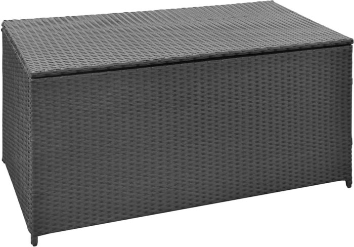 The Range | Garden Storage Box 120x50x60 cm Poly Rattan - BLACK Garden Storage Box 120x50x60 cm Poly Rattan - BLACK