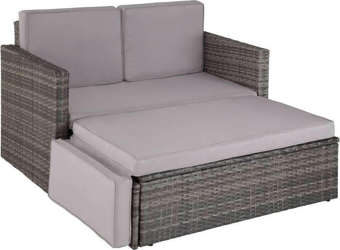 The Range | TECTAKE Tectake Corfu Rattan Sofa - Grey TECTAKE Tectake Corfu Rattan Sofa - Grey