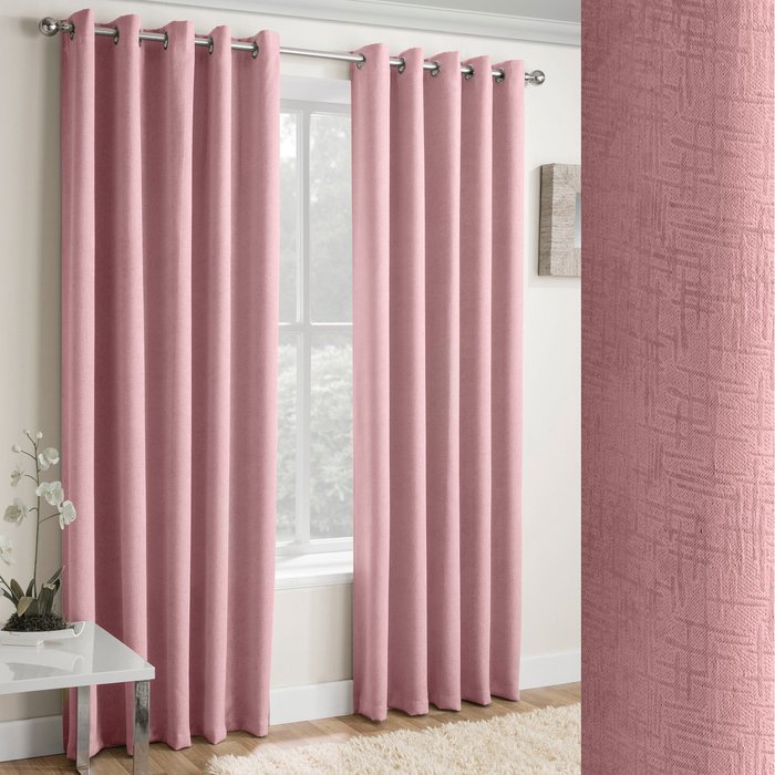 The Range | Enhanced Living Pair of Vogue Eyelet Thermal Dimout Curtains - Blush Pink Enhanced Living Pair of Vogue Eyelet Thermal Dimout Curtains - Blush Pink