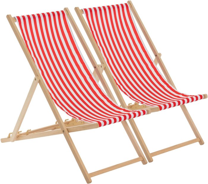 The Range | Harbour Housewares Wooden Folding Garden Sun Lounger Deck Chair x2 - Red Harbour Housewares Wooden Folding Garden Sun Lounger Deck Chair x2 - Red