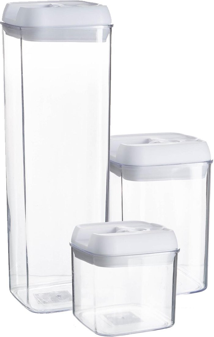The Range | Argon Tableware Flip Lock Plastic Food Storage Containers 4pc Set - White Argon Tableware Flip Lock Plastic Food Storage Containers 4pc Set - White