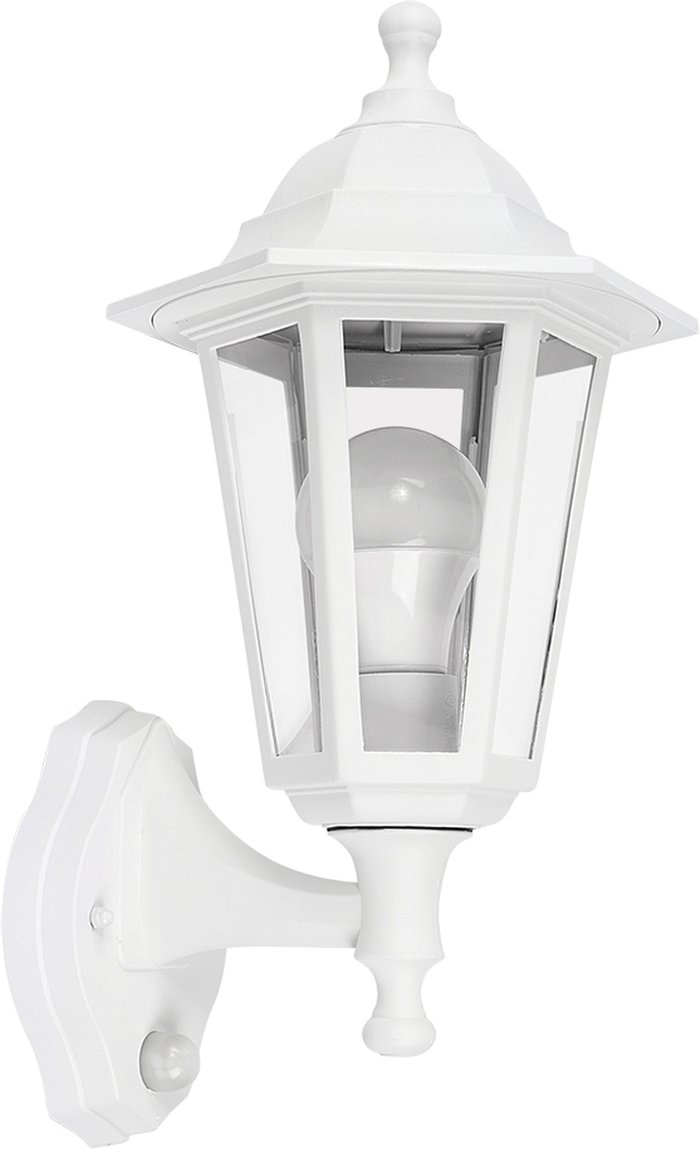 The Range | ValueLights White Outdoor Garden Wired Security Lantern Wall Light - White ValueLights White Outdoor Garden Wired Security Lantern Wall Light - White