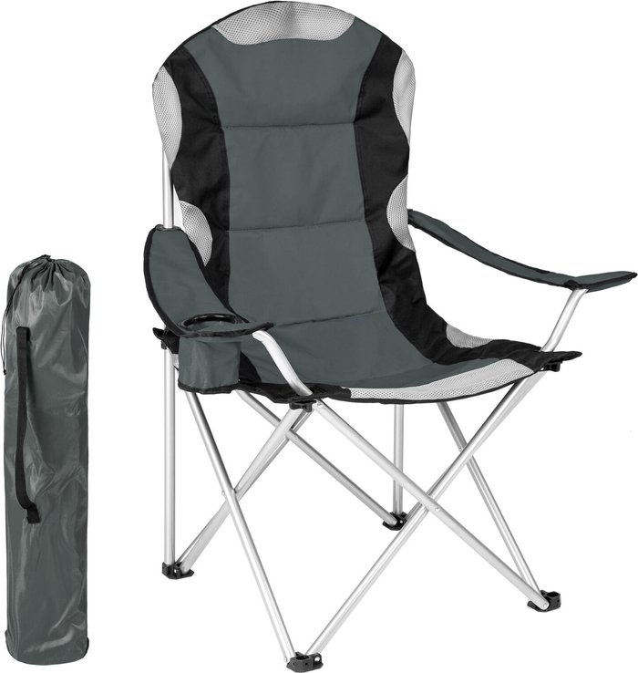 The Range | TECTAKE Tectake Camping Chair - Padded - Grey TECTAKE Tectake Camping Chair - Padded - Grey