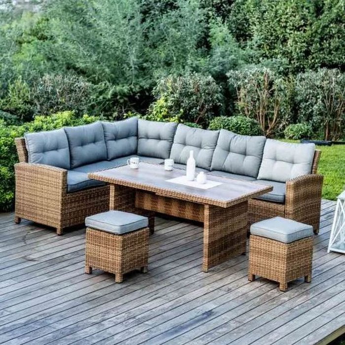 The Range | Better Garden Better Garden Oak Natural 8 Seater Alu Wicker Corner Set Better Garden Better Garden Oak Natural 8 Seater Alu Wicker Corner Set