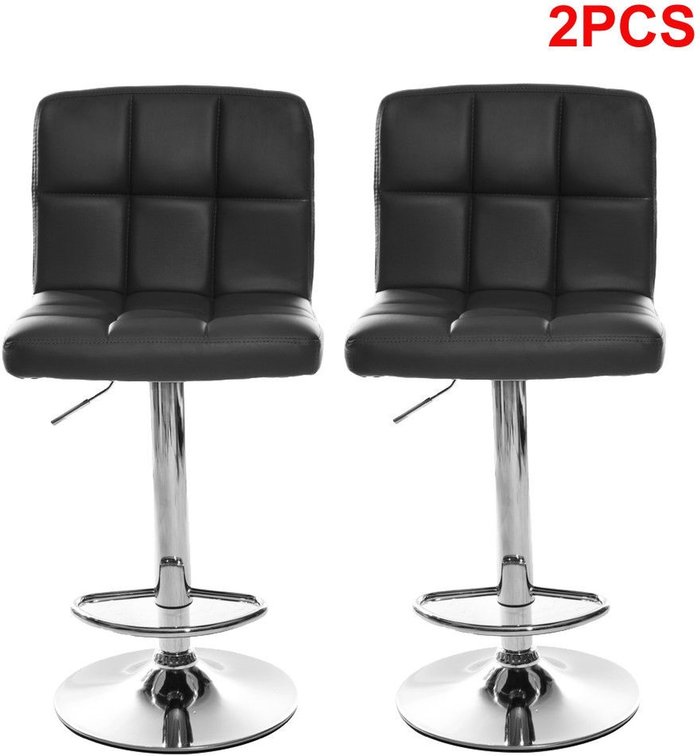 The Range | Bigzzia 2PCS PU Swivel Counter Chairs Cube Bar Stools - Black Bigzzia 2PCS PU Swivel Counter Chairs Cube Bar Stools - Black