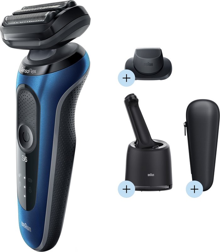The Range | Braun BRAUN Series 6 60-B7200cc Wet & Dry Foil Shaver - Blue & Black Braun BRAUN Series 6 60-B7200cc Wet & Dry Foil Shaver - Blue & Black