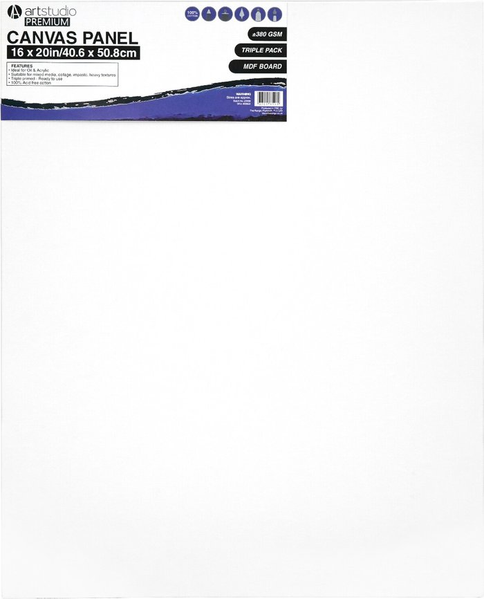 The Range | Art Studio Pack of Three Art Studio Premium Canvas Panel - 40.6x50.8cm Art Studio Pack of Three Art Studio Premium Canvas Panel - 40.6x50.8cm