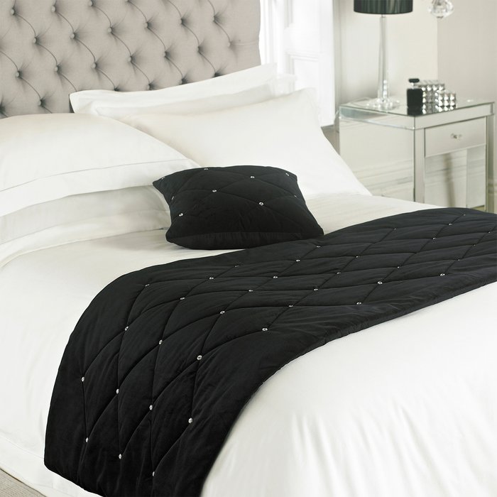 The Range | Paoletti Paoletti New Diamante Bed Runner Polyester Black Paoletti Paoletti New Diamante Bed Runner Polyester Black