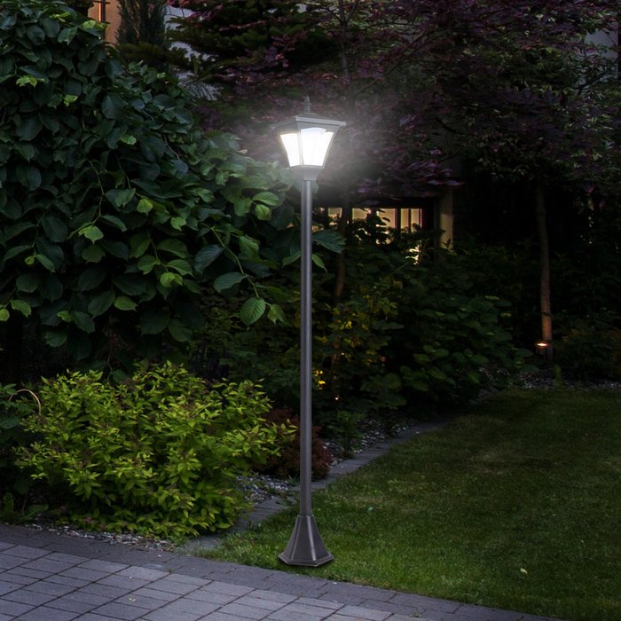 The Range | Outsunny Outdoor Garden Solar Light with Base Post Lamp - Black Outsunny Outdoor Garden Solar Light with Base Post Lamp - Black